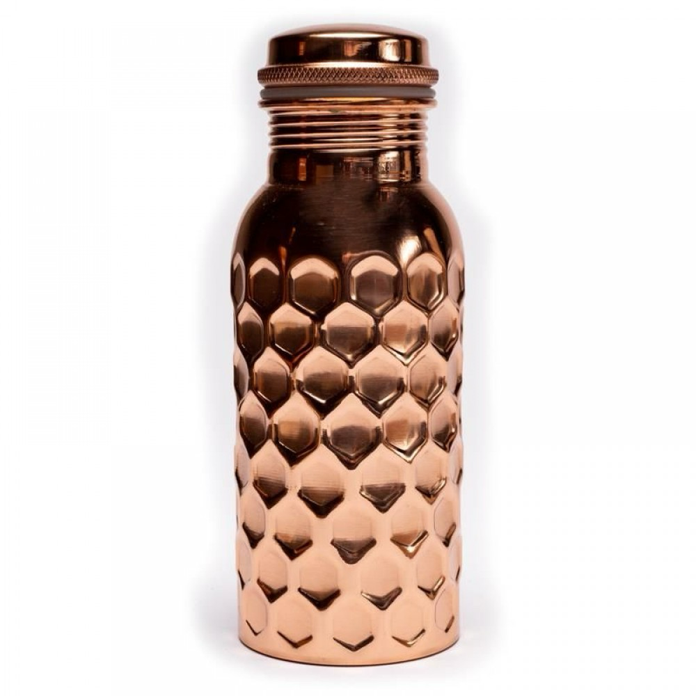 Copper Drinking Bottle Hammered 500ml