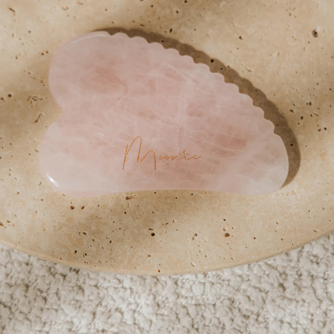 Moonie Rose Quartz Facial Gua Sha Heart