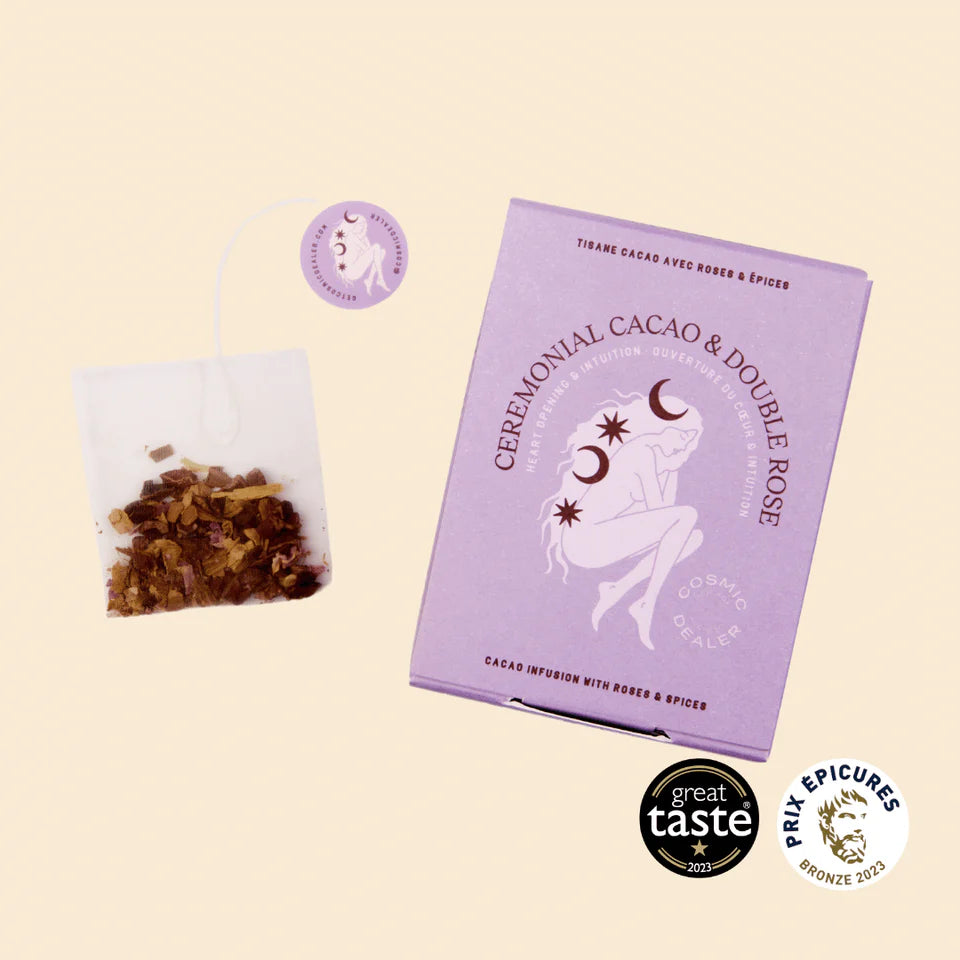 Herbal Tea Sachets: Intuition Ceremonial Cacao & Double Rose